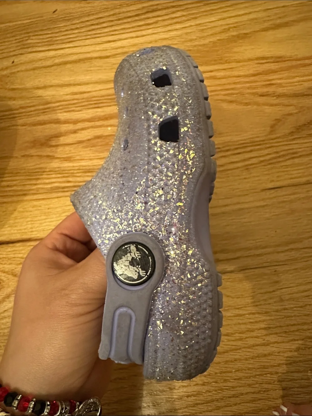 CROCS Kids Glitter Lilac Clog Sandals